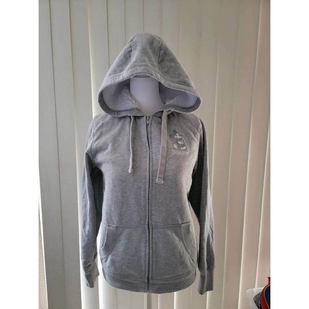 Disney Parks Mickey Mouse Sherpa Lined Hoodie Zip Up Jacket Size XS